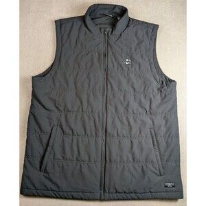 TravisMathew Men’s XXL Quilted Golf Vest Gray Panda Logo Full Zip